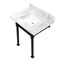 Kingston Brass KVPB30MSQ0 30-Inch Carrara Marble Console Sink, Marble White/Matte Black KVPB30MSQ0 - alternate 1